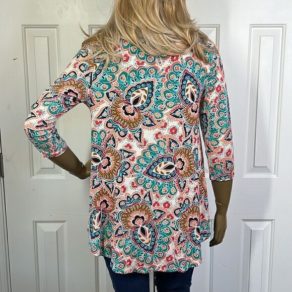 Chicos Comfy 3/4 Sleeve Flowy T-shirt XS - Picture 4 of 6